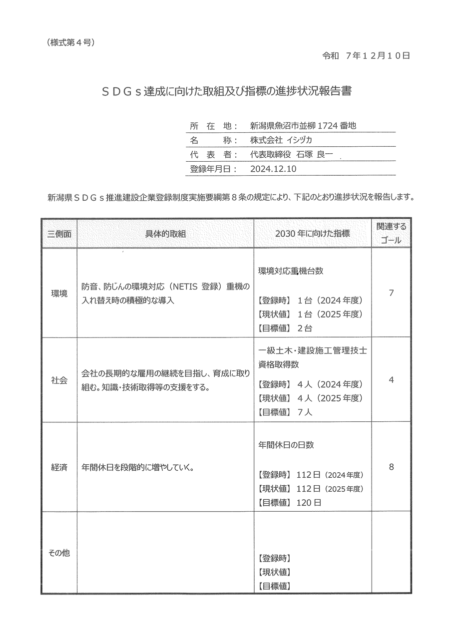 進捗状況報告書